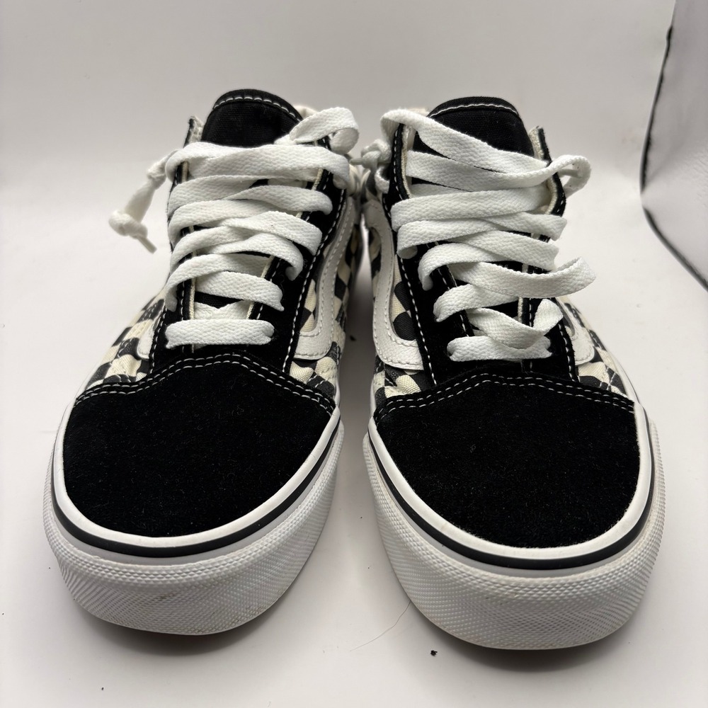 Vans Old Skool‎ Checkerboard Black White Suede Canvas Sneakers Womens 6.5 500714